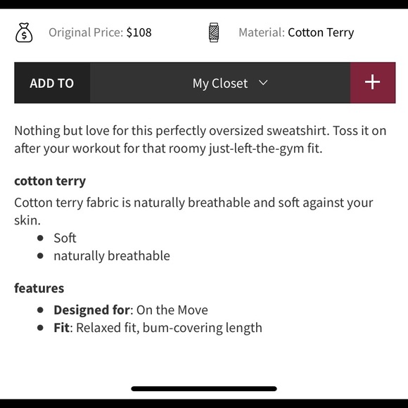 Lululemon Perfectly Oversized Crew - Picture 2 of 2